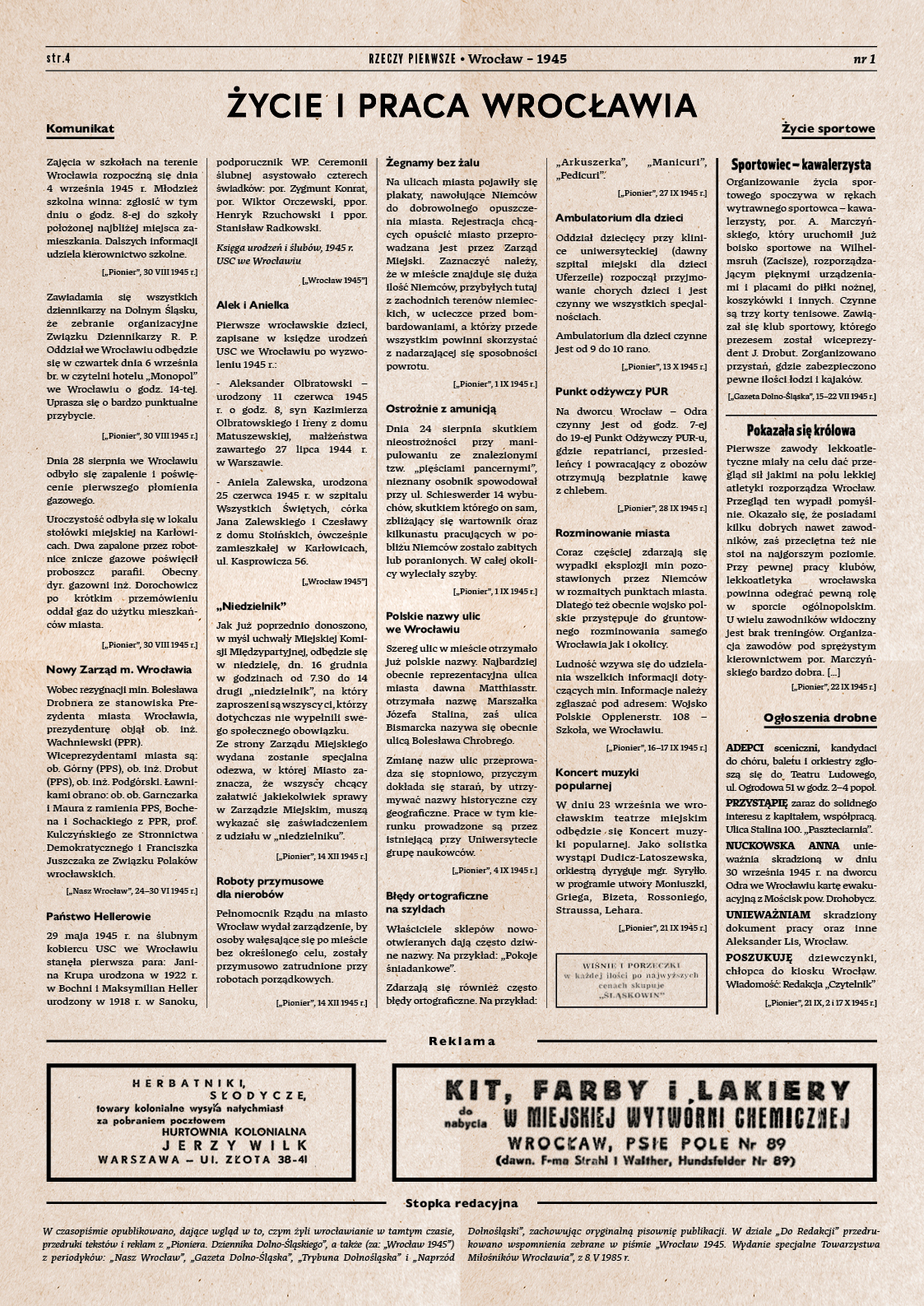 gazeta - strona czwarta