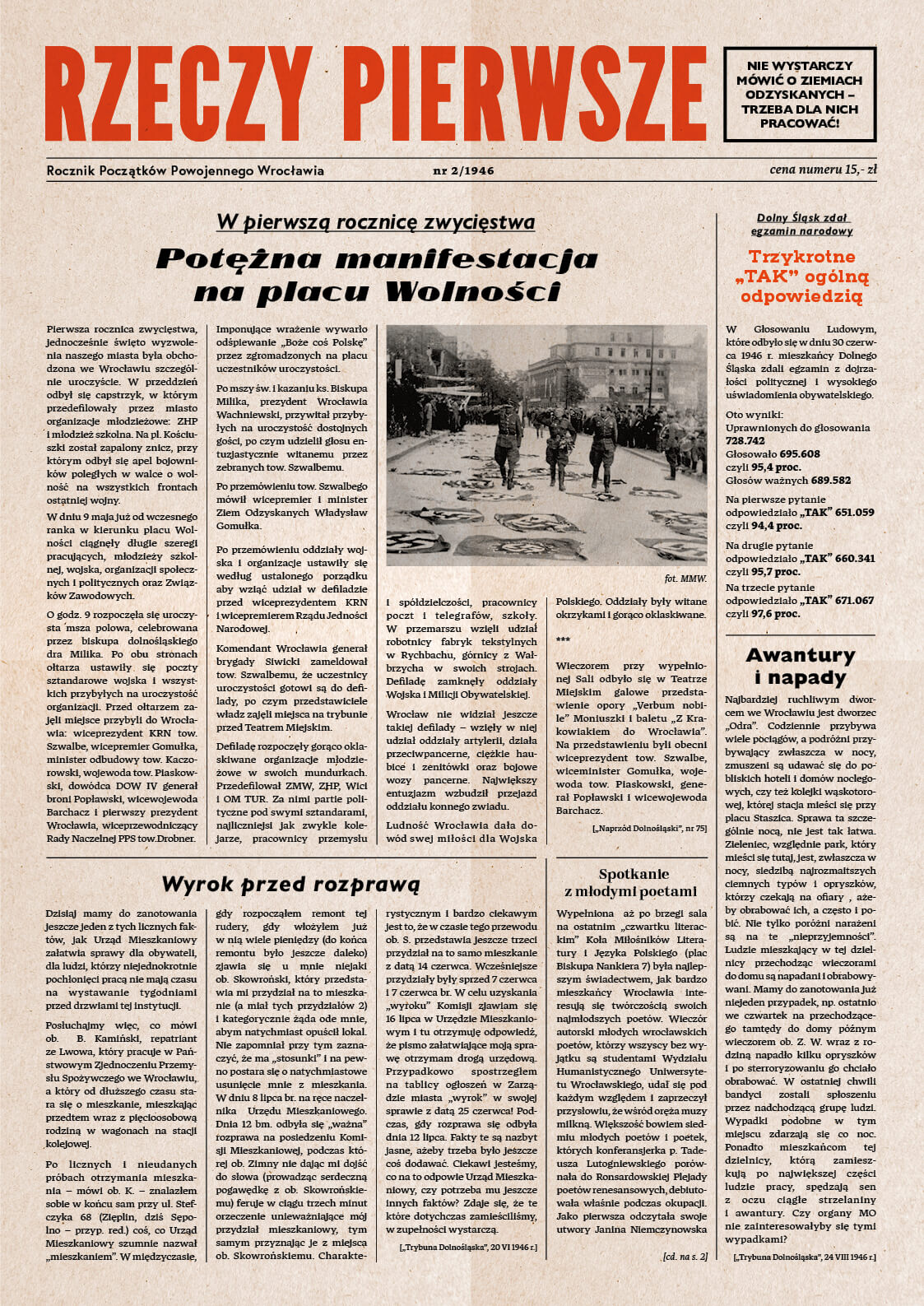 gazeta - strona pierwsza