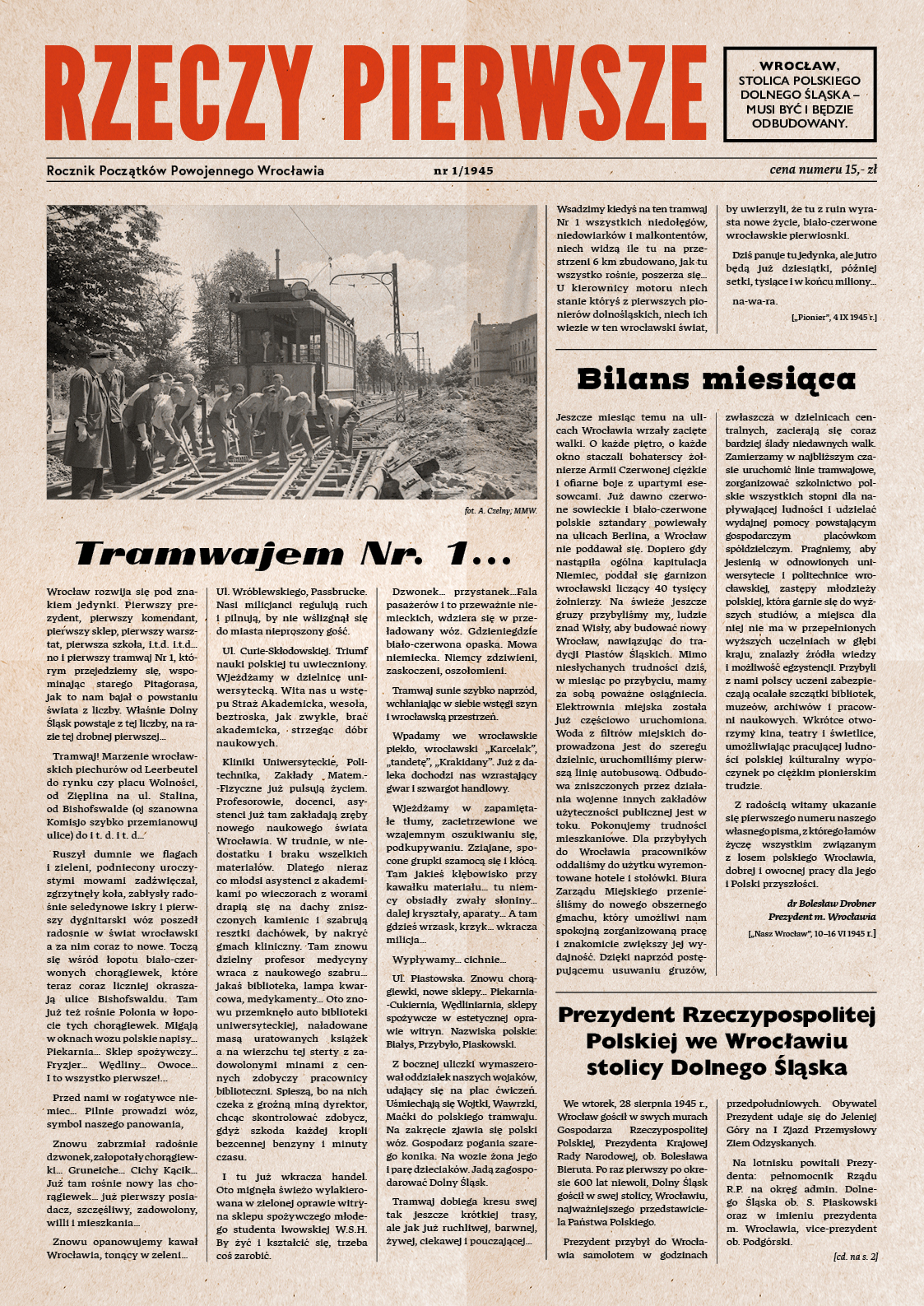 gazeta - strona pierwsza